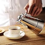 MYYINGELE Stainless Steel Induction Stovetop Espresso Maker, Italian Coffee Maker Moka Pot, for Full Bodied Stove Top Coffee, Makes 4 Cup of Espresso, for Home Office Coffee Pot - Image 3