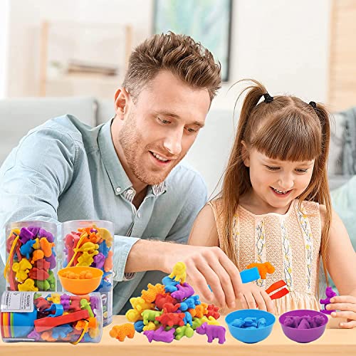 Image of UNIQUE KIDS Counting Educational Learning Toy Set with Sorting Cups - Engaging Sensory Color Classification Training Game for Toddlers and Preschoolers Training Ages 3 and Up