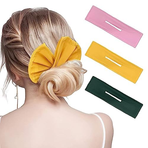 Moño para hacer moños hábiles para girar, moño hábil, moño francés, rizador de cabello sin calor, 3 piezas de accesorios para el cabello para