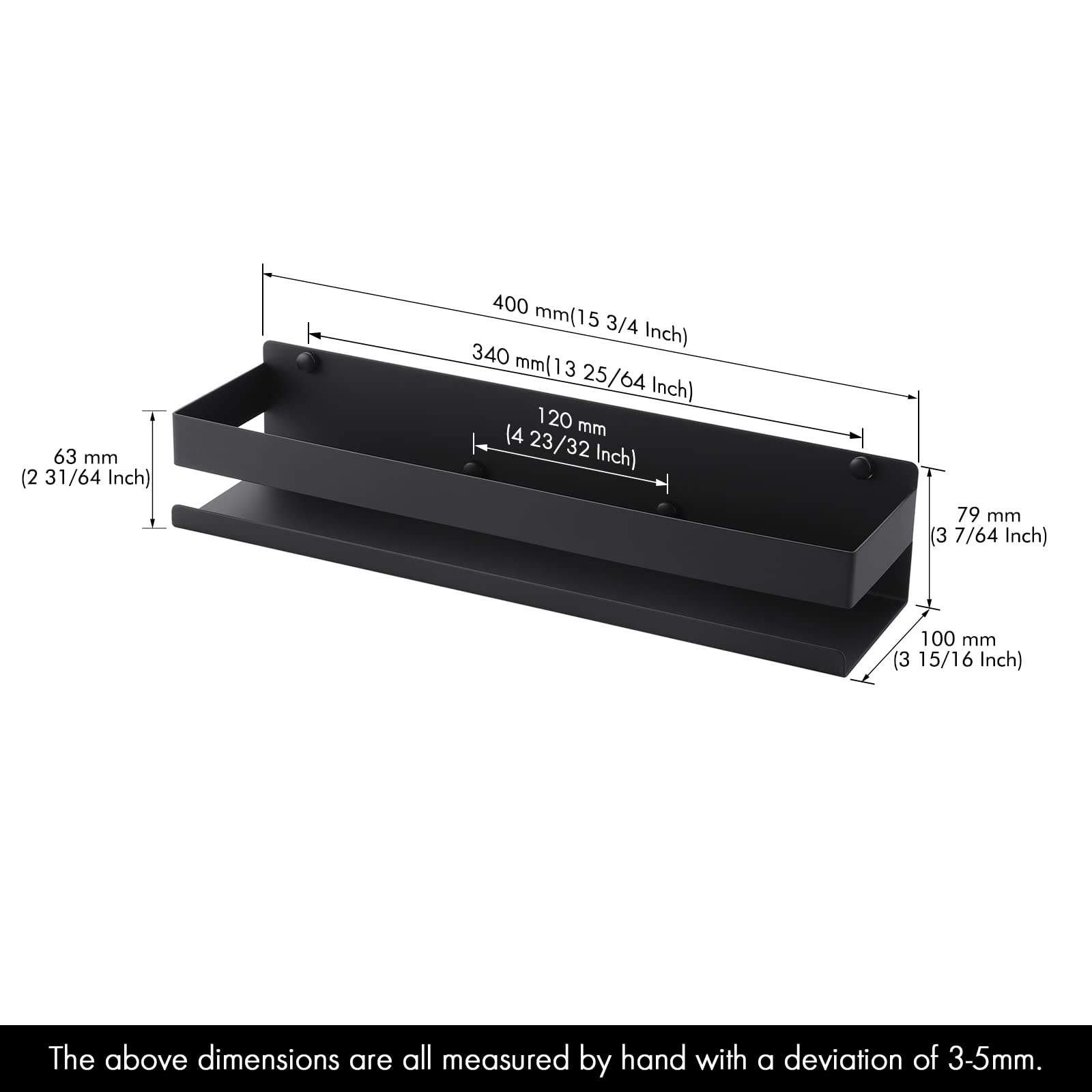 KES Shower Shelf, 15.7 Inches Bathroom Caddy for Shower, Shower Organizer Shower Storage, Stainless Steel Matte Black, BSC205S40B-BK