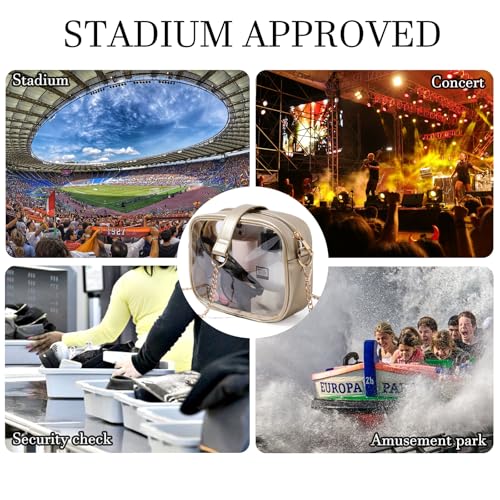 Image of TOBVZOO Clear Bag Stadium Approved, Crossbody Transparent Bag for Concerts Sports Events, Purses for Men & Women
