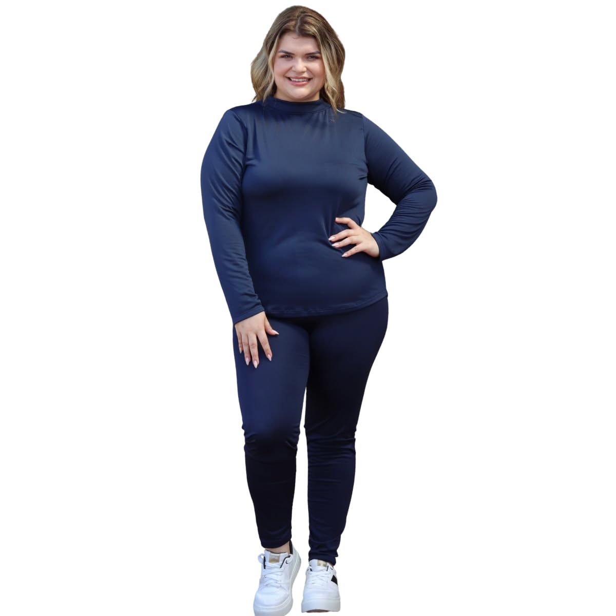Conjunto Plus Size Feminino Roupa Térmica Para o Frio Blusa Cacharrel e Calça Suplex Básic 51076A