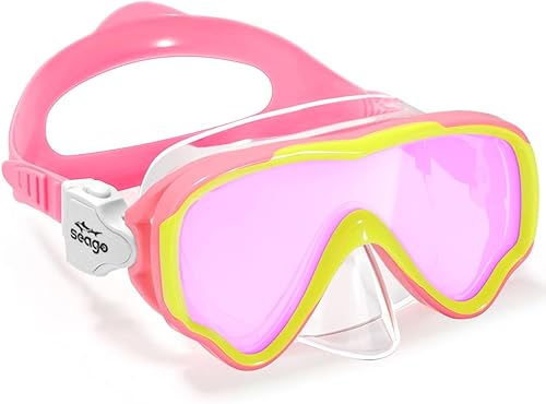 Seago Gafas de natación para niños, máscara de buceo para jóvenes (5-15), antivaho 180 visión clara