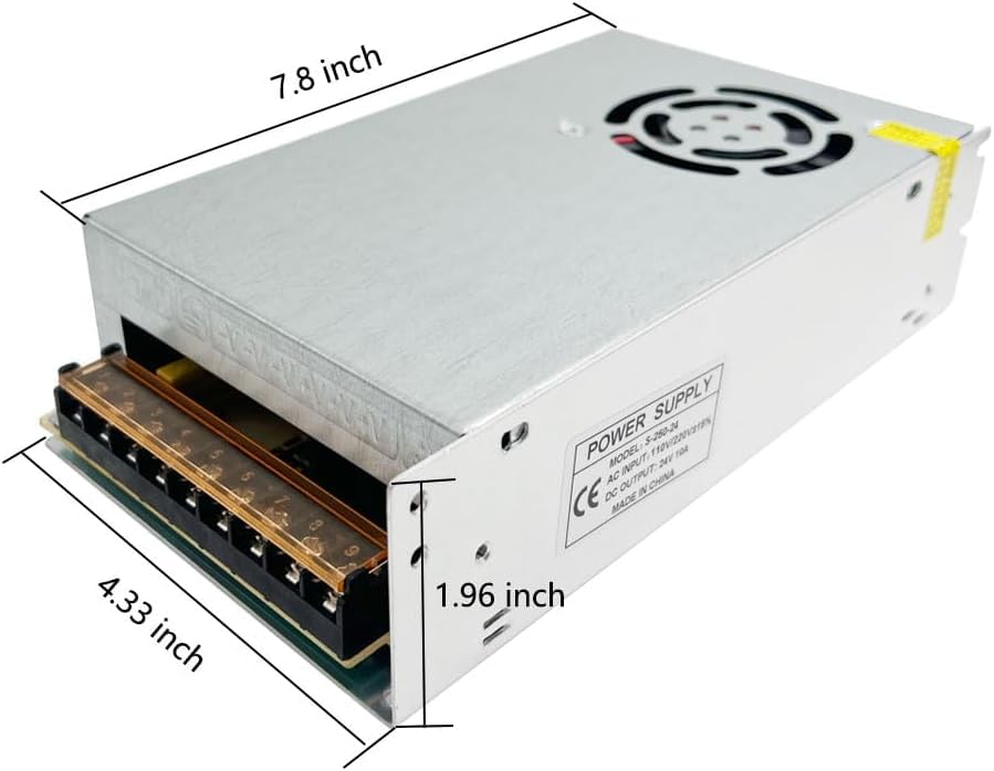 Padarsey DC 24V 10A 240W Power Supply Adapter Transformer Switch AC 110V/220V to DC 24V 10amp Universal Regulated Switching Converter for LED Strip Light CCTV Camera Security System Computer Project4