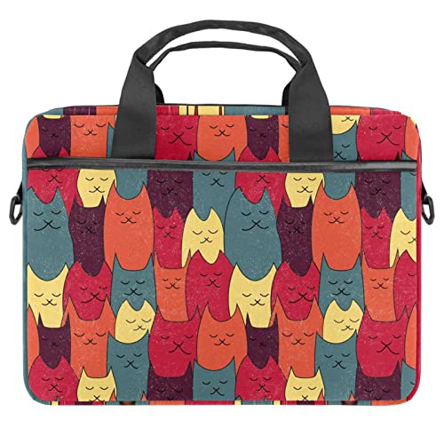 Sac ordinateur portable 13-14.5 pouces motif chat animal multicolore 28x36.8x3 cm