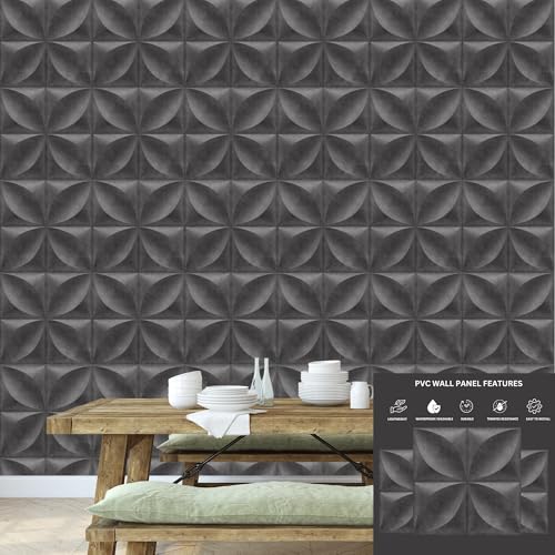 Image of Kayra Decor 3D PVC Wall Panel Butterfly Design Nexa Gray Color 19.7 inch x 19.7 inch (Pack of 40) - Covers 107.80 Sq. Ft.