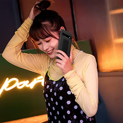 Case For Google 7A 2023 5G Phone Case,Stand Case With Tempered Glass Screen Protector Hide Folding Kickstand Shockproof Protective Cover Tpu Silicone Phone Case For Google 7A - Black #TOP4