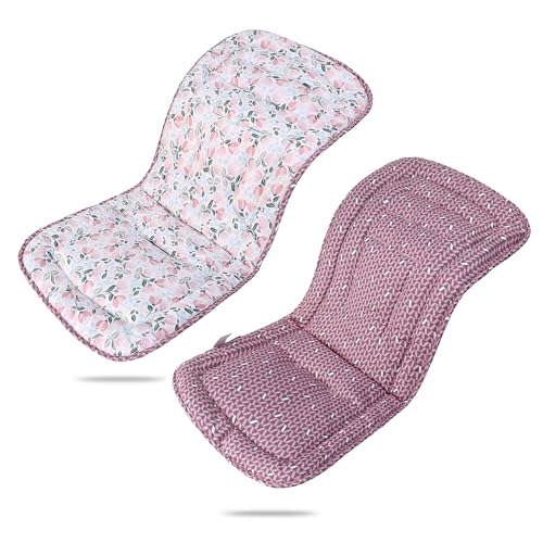 LAT Colchoneta Silla Paseo, Almohadilla Reversible para Cochecitos, Suave y Transpirable Algodón Funda Carrito Bebe Universal, Cojín Doble Cara para Silla de Auto y Carrito (Tulipán)