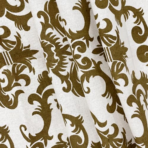 Image of Swayam Pure Cotton King Fitted Bedsheet with 2 Pillow Covers | Size 72 x 78 x 10 inch | 160 TC | Ethnic Motifs Design | Soft Breathable Bed Sheet | Comfortable & Durable for Bedroom - White & Brown