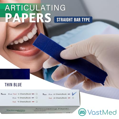 240 Sheets Dental Grade Articulating Papers by VASTMED | Micron Bite Articulating Paper & Film Doubled Side for Occlusal and Interproximal Adjustments