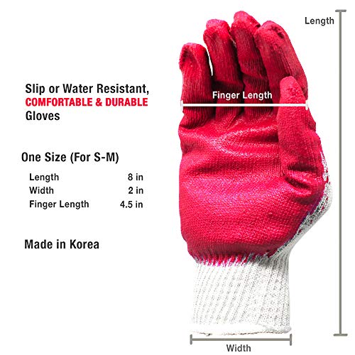 Cbc Crown Premium Non-Slip Red Latex Rubber Palm Coated Work Safety Gloves Garden Gloves (300 Pairs) #TOP1