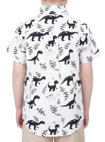 Image of Boys Hawaiian Button Down Shirt, Pure Combed Cotton Short Sleeve Size 3-15Y | Pure Combed Cotton, Smooth 60s yarn, Tagless Label, Pilling-Resistant, Shrink-Resistant, Fade-Resistant, Machine Washable