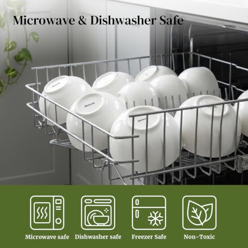 Image of DOWAN 22 OZ White Ceramic Bowls Set of 6 - Perfect for Soup Bowls for Kitchen, Cereal Bowl, Ramen Bowl, Dishwasher & Microwave Safe
