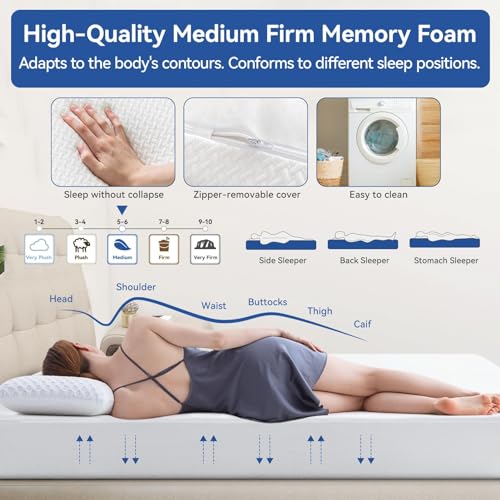 Vipbear WHITE MATTRESS Short Queen Rv Mattress 10 Inch Memory Foam Mattress thumb #4