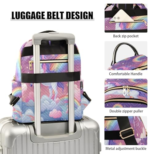 Image of senya Magic Unicorn Rainbow Women Backpack Purse Travel Daypack Shoulder Bag