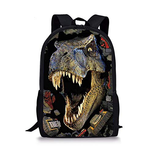 Showudesigns Mochila escolar con diseño de animales con bolsillo para botella  Dinosaurio