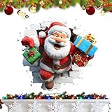 Wandaufkleber, Weihnachtsmann-Motiv, dimensionale Festtagsaufkleber, selbstklebende festliche Bilder, realistische St. Nick Grafik, saisonale Raumverzierung, Wohnungseinrichtung