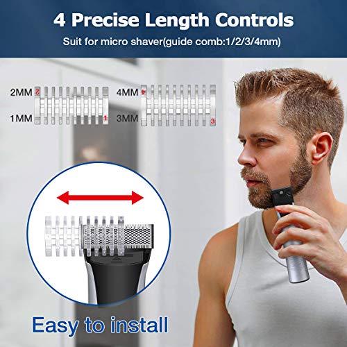 Electric Razor for Men,Hizek Men's Electric Shaver for Face and Body,Wet & Dry Use Beard Trimmer with 4 Trim Lengths,Blade Lubricating Oil,Design for Body Hair and Beard Style