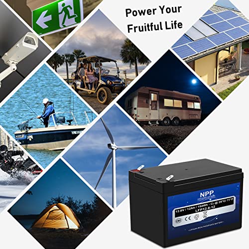 Npp Lithium12Ah 12.8V 12Ah 12V Lifepo4 Deep Cycle Battery, Lithium Iron Phosphate Battery Built-In Bms With 4500-8000 Cycles Times Perfect For Rv, Solar, Marine, Overland, Off-Grid, Home Storage #TOP4