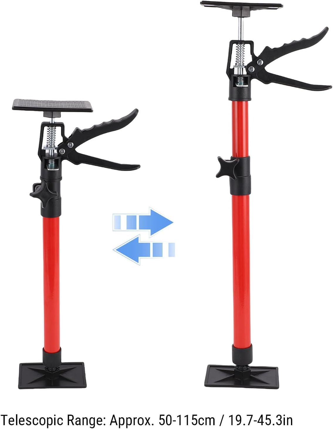 2 Piezas Soporte para Techos Telescópico, Altura Ajustable para Montaje Seguro en Techos y Pendientes, Soportes de Construcción con Carga Máxima 40 kg (115-290 cm)