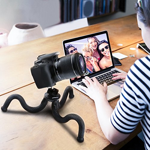 Camera/Phone Tripod,Patekfly 12 Inch Flexible Camera Tripod For Canon/Nikon/Sony Dslr Cam/Action Cam, Phone Tripod Stand With Cell Phone Holder Clip For Iphone/Android Phone(3 In 1) #TOP5