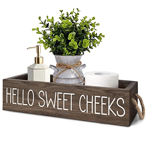 TEOUIOS-Hello-Sweet-Cheeks-Bathroom-Decor-Toilet-Paper-Storage-Basket-with-Rope-Handle-Funny-Sweet-Cheeks-Toilet-Paper-Holder-2-Sides-Nice-Bath-Decor-for-Shelves-Brown-Wood-Box-Bathroom-Organizer TEOUIOS Hello Sweet Cheeks Bathroom Decor Toilet Paper Storage Basket with Rope Handle Funny Sweet Cheeks Toilet Paper Holder 2 Sides Nice Bath Decor for Shelves Brown Wood Box Bathroom Organizer