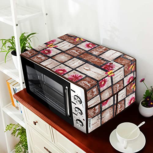 Image of PVC Waterproof 3-Layered Microwave Oven Top Cover With 4 Utility Pockets Suitable for Upto 30 Liter (Color- Brown, Size-36x14 Inches)