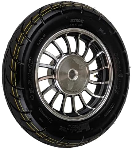 RedCap 10" Inch Rear Wheel and 3.5-10 Tire Assembly for 50cc Scooter Moped GY6 QMB139 for Drum Brake units Sunny TaoTao (Style 2)