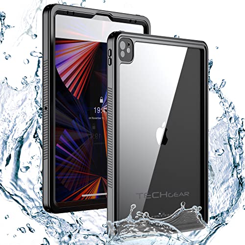 TECHGEAR Coque Étanche Compatible avec iPad Pro 12.9 2021 [5ème génération] [Poseidon Case] Coque Étanche Ultra-Résistante avec Protection d'Écran...
