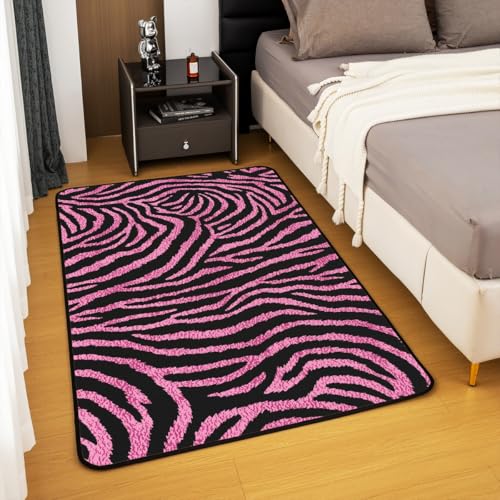 Tapete decorativo Castle Fairy Zebra 5x6'6'' rosa y negro miniatura 4