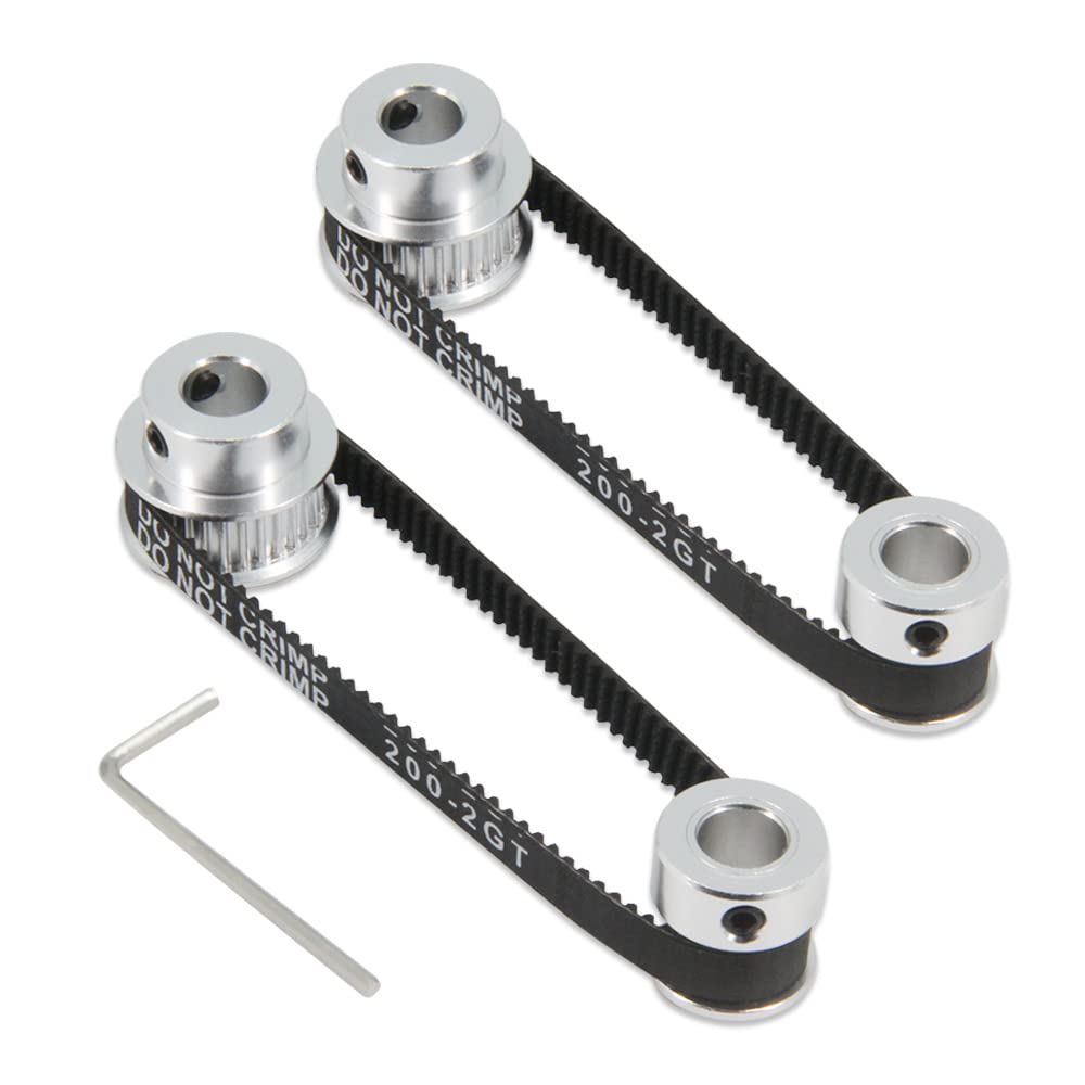 2PCS Set GT2 Synchronous Wheel 20&30 Teeth 8mm Bore Aluminum Timing Pulleys with 2PCS Length 200mm Width 6mm Belt (20-30T-8B-6) — Amazon image 7
