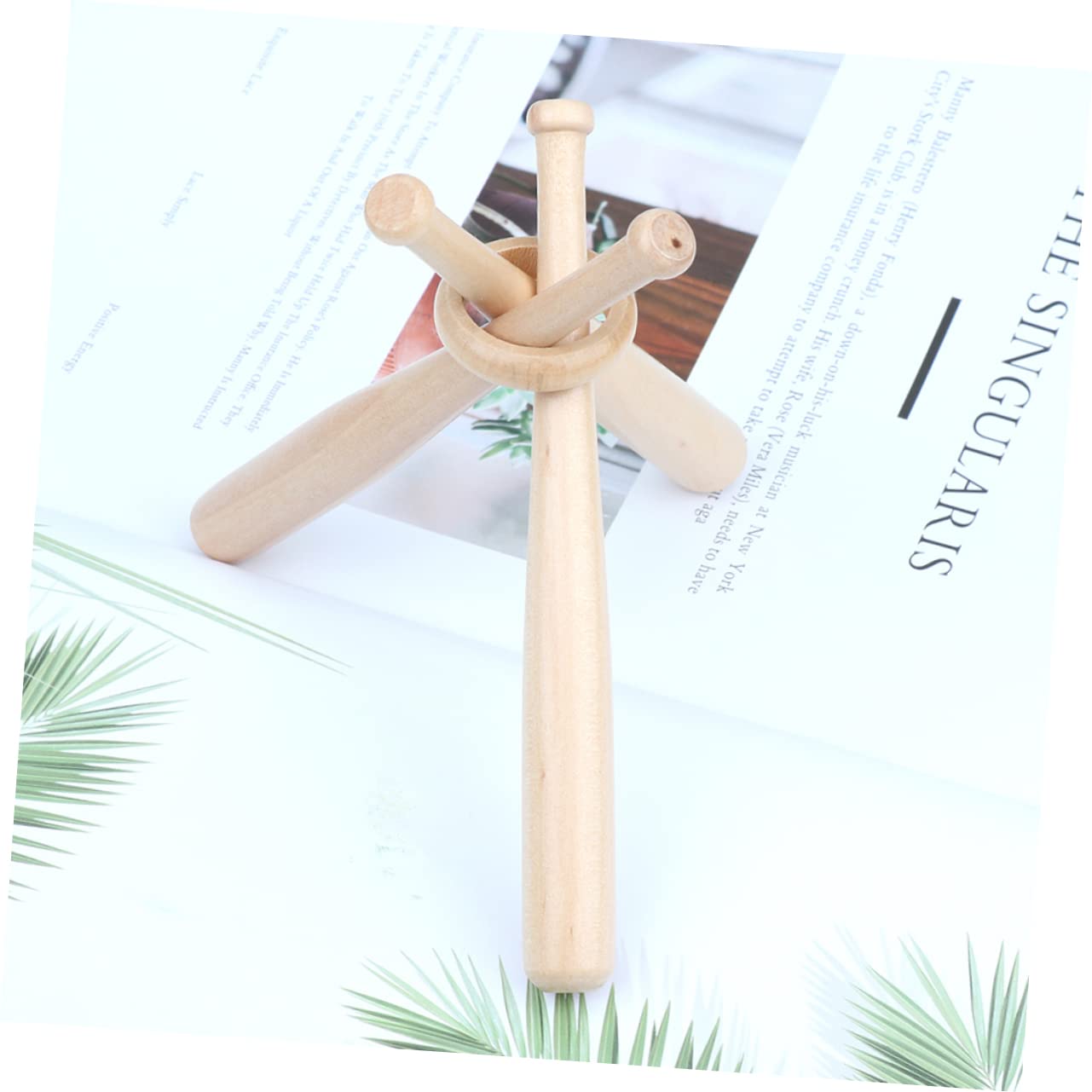 Toyvian Soporte de Exhibición Base de Apoyo para Bates de Béisbol de Madera Juego de 3 Barras y 1 Anillo para Mini Bates Escritorio