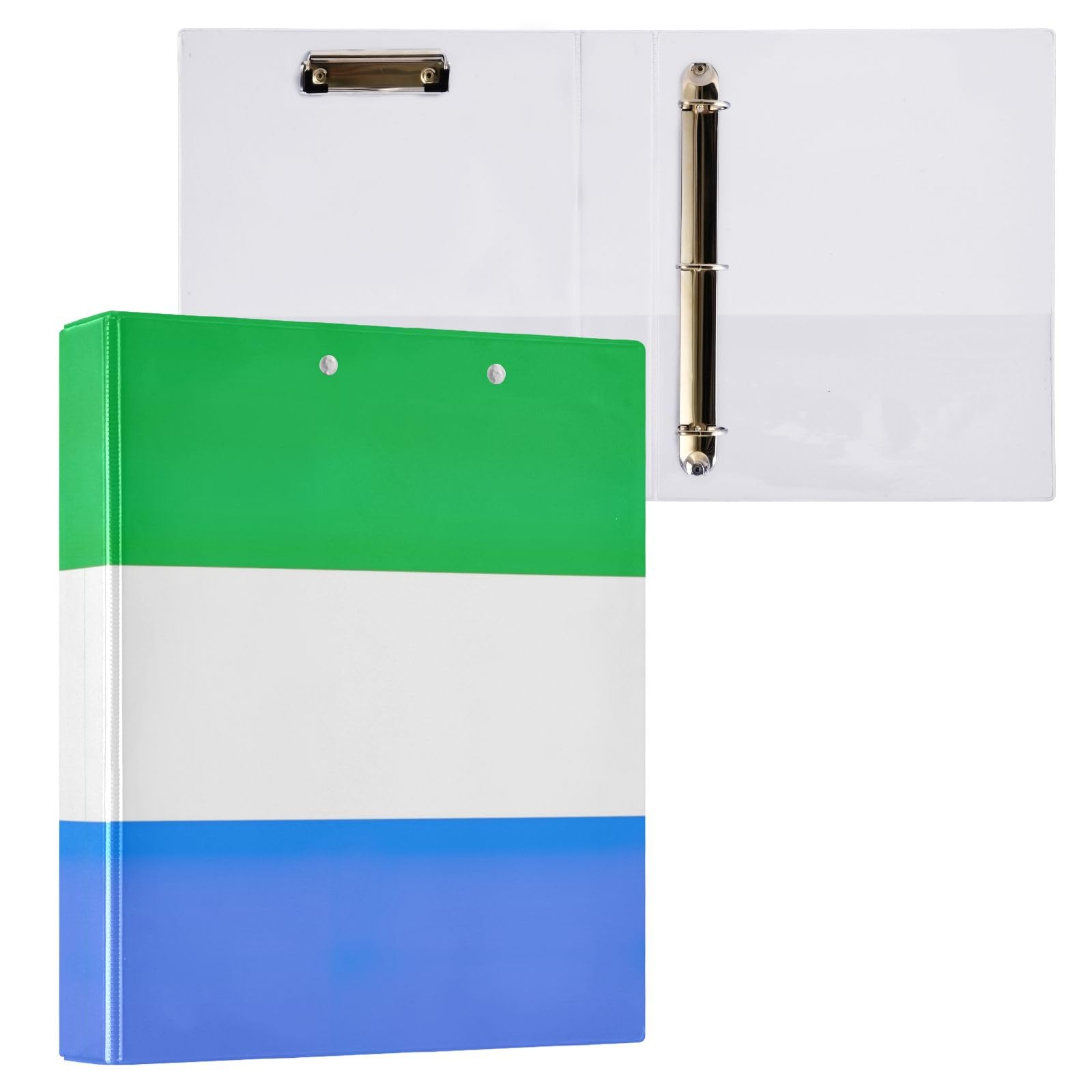 Sierra Leone Flag 1-1/2 Inch Binders 3 Ring, Versatile Binders Holds 200 Sheets Round Ring Binder for School Supplies, 1 Pack