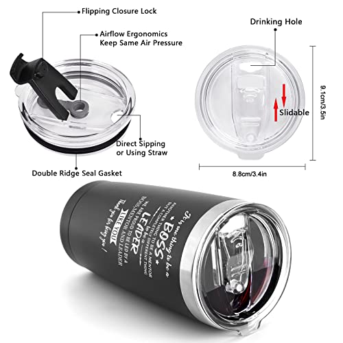 Gingprous Boss Gifts For Men, Boss Day Gifts Christmas Gifts Birthday Gift Stainless Steel Insulated Travel Tumbler For Male Boss Leader Mentor Manager Employer Supervisor From Employees, 20Oz, Black #TOP3