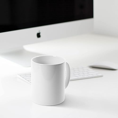 Miniatura 6 de harebe Taza de café extra grande de 22 onzas, taza de té gigante de cerámica lisa, gran capacidad y asa para papá y hombres, color blanco