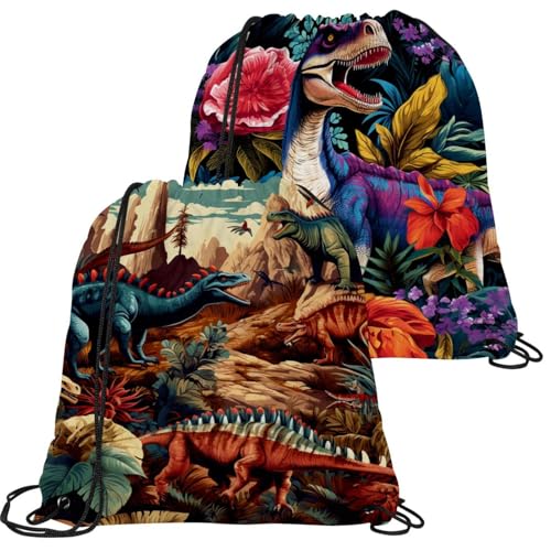 Sac à dos cordon dinosaure imperméable lot de 2 pour sport et piscine