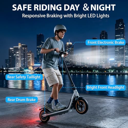 Image of Electric Scooter - Electric Scooter Adults, 500W /1000W /1200W Motor, 18 /21 /25 MPH, 21 /28 Miles Max Range, APP Control, Double Braking Systems, 8.5 inch /10 inch Tire, Foldable E-Scooter