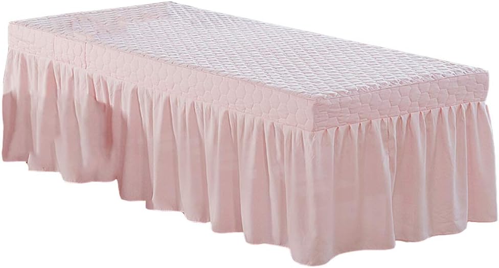 75x27 Inch Solid Color Microfiber Beauty Thickening Massage Table Skirt Bed Cover (Pink)
