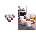 Clay Craft Director Hilton 389 Bone China Coffee Mug Set,Set of 6, Multicolour -(Size:220ml/6.6cm)- & Omega Impression B