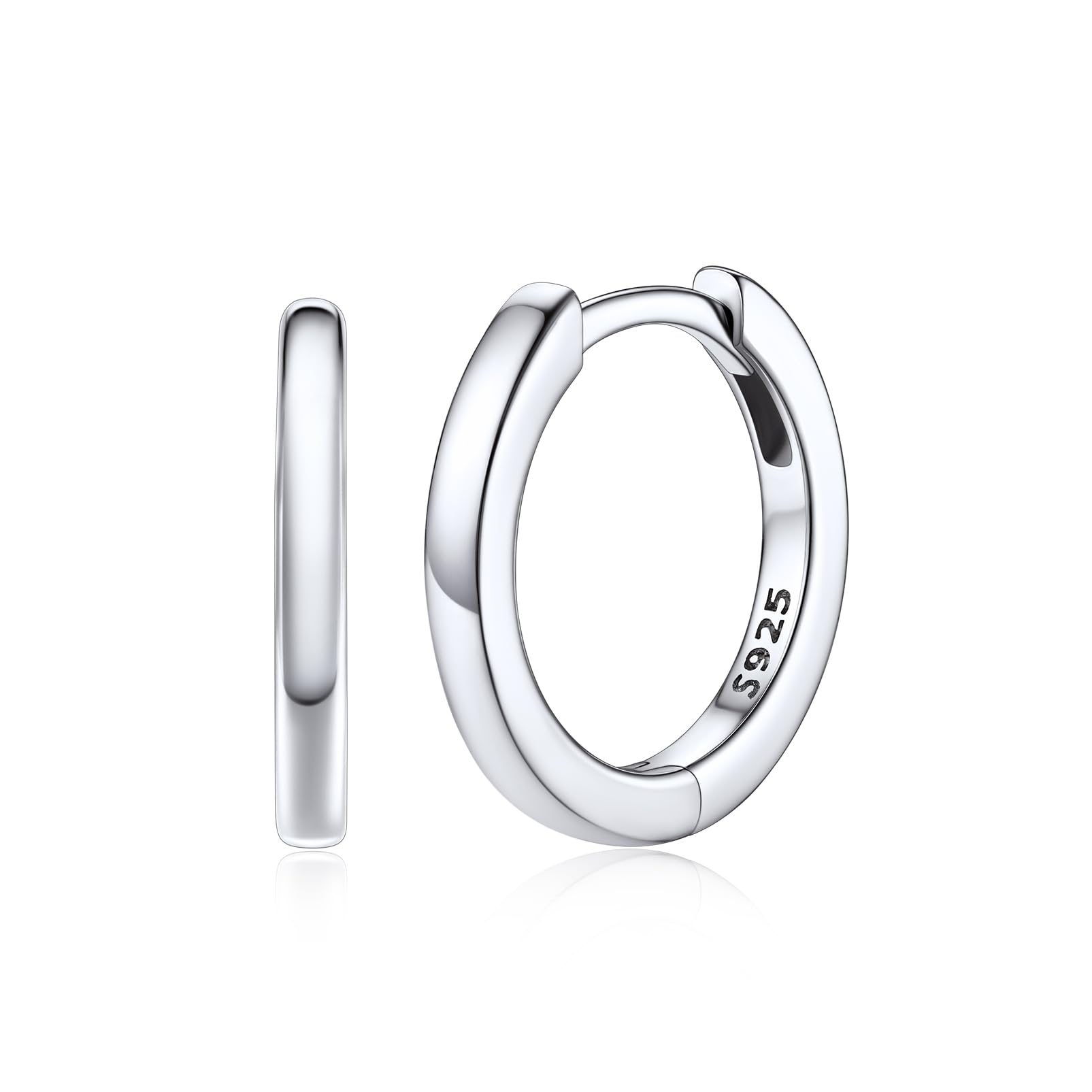 Silvora 6-20mm Orecchini Uomo Donna Cerchio Argento 925 Piccoli | argento 925 delicato sulla pelle, design semplice e versatile, brillante, elegante, può indossato insieme ad altri orecchini