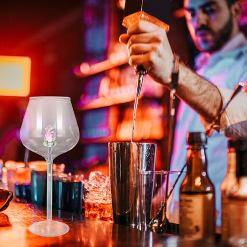 Copas de cóctel de cristal rosa estilo europeo juego de 2 piezas de 650ml 7