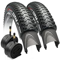 Fincci Robust Fahrradreifen 26 x 2,125 Zoll mit 2X Autoventil Schlauch 26 Zoll - Leicht Kevlar Fahrrad Mantel 57-559 - Faltbar Reifen mit Guter Grip 30 TPI Cupar für MTB, Mountain Hybrid Fahrrad