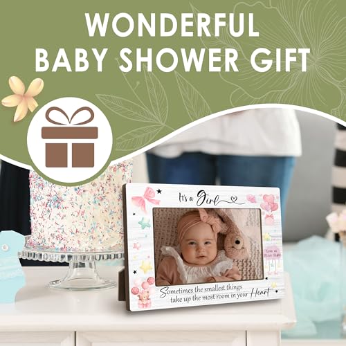 Cute First Christmas Baby Picture Frame - It's a Girl Gender Reveal Decorations and Baby Shower Gifts for New Mom Grandparent Pregnancy Announcement Newborn Nursery 4 X 6 Inch Picture Frame - A16 - Image 6