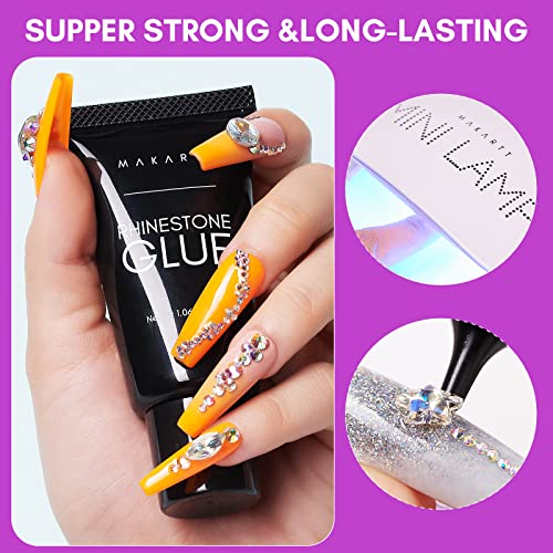 Makartt Nail Art Rhinestone For Nails Glue Gel Kit 30G Strong Adhesive Nail Gel Diamond Art Super Glue Gems Wax Pen Picker Nail Charms Design Accessories Jewels Glitter Decoration Diy At Home Beginner #TOP2