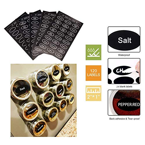 Magnetische Gewürzdosen Sinzau aus Edelstahl für Kühlschrankmagneten (6 Stück)