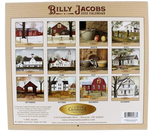 Crossroads-12-2025-Large-Monthly-Wall-Calendar-by-Billy-Jacobs-with-Rustic-Country-Farmhouse-Theme-Pictures-Brown-White Crossroads 12 2025 Large Monthly Wall Calendar by Billy Jacobs with Rustic Country Farmhouse Theme Pictures Brown White