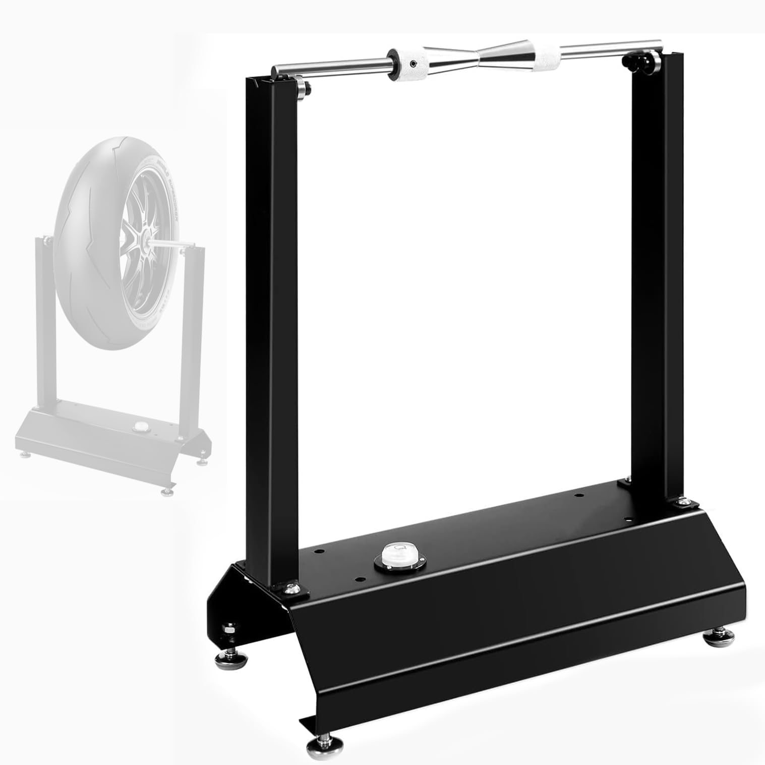 Balanceador De Ruedas para Bicicletas De Motocicleta, Equilibrador De Ruedas De Motocicleta De Servicio Pesado, Balance De Elevación De La Rueda De Bicicleta con Conos Centrados Ajustables, Adecuados