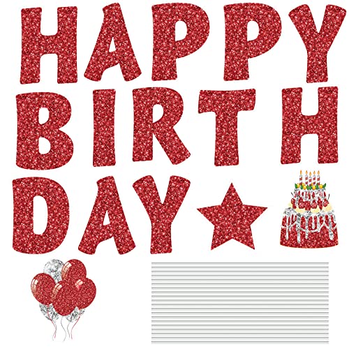 image for Jetec 18 Pieces Happy Birthday Yard Signs with Stakes, 16 Inches Birth