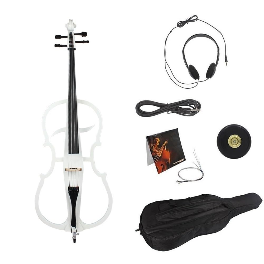 Violoncello 4/4 Violoncello elettronico Professionale con Corpo in Legno d'Acero Violoncello Fatto a Mano Kit Violoncello Full Size Accessori in Ebano