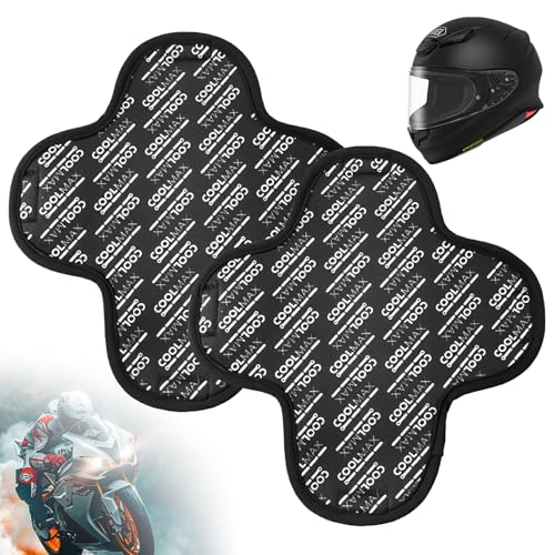 LEKEFETO 2 piezas de forro interior para casco de moto, almohadilla para casco de moto, secado rápido, transpirable, forro para casco que absorbe el sudor, para carreras de moto, color negro